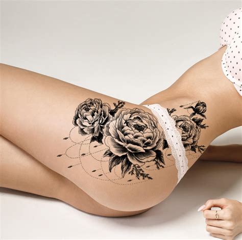floral sexy temporary tattoos on hips thighs and sides of the etsy