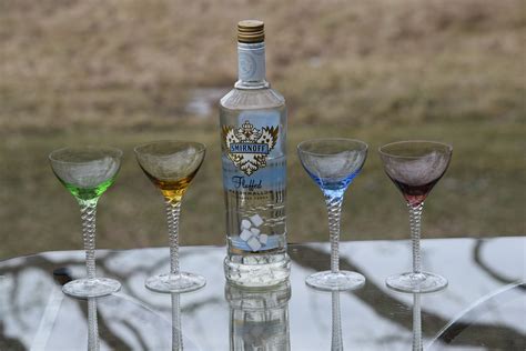 vintage multi colored clear twisted stem wine glasses set of 4 4 oz