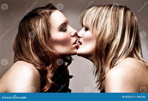 women kiss royalty  stock photography image