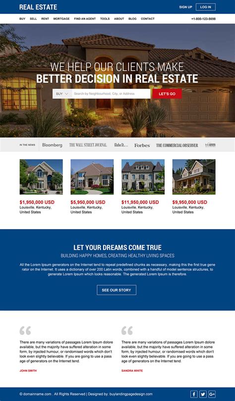 real estate responsive website design  real estate website design preview