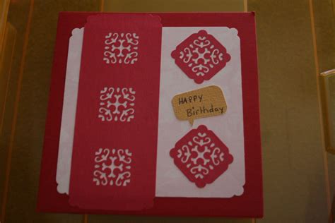 red  white birthday card   cutouts