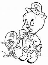 Tunes Looney Porky Coloringhome Dibujos Petunia Azcoloring Malvorlagen sketch template