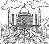 Coloring India Pages Landmark Colouring Kids Taj Mahal Landmarks National Print Culture Tourist Visit Attractions Children Sheets Ancient sketch template