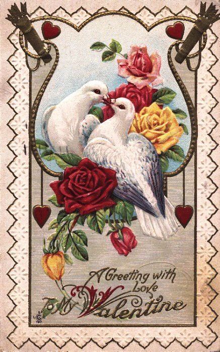 Pretty Vintage Valentine With Doves The Graphics Fairy