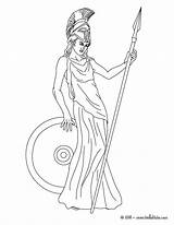 Athena Mythology Atena Roman Coloring sketch template