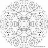 Mandala Easter Coloring Pages Egg Bunny Donteatthepaste Ostara Kids sketch template