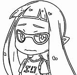 Chibi Sad Coloring Squid Girl Wecoloringpage sketch template