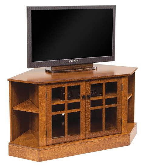 wood corner tv stand  dutchcrafters amish furniture