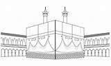 Mewarnai Kakbah Anak Islami Masjidil Haram Langit Paud Awan Dengan Menara sketch template
