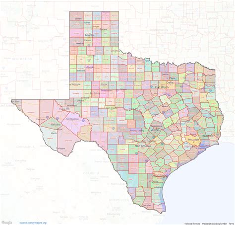 texas county map shown  google maps