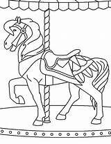 Coloring Pages Carousel Carnival Horse Ferris Wheel Bumper Cars Horses Color Printable Animals Playing Getcolorings Print sketch template