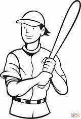 Coloring Baseball Pages Print Batting Stance Player Adults Printable Drawing Color Playing Batter Sports Getcolorings sketch template
