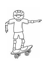 Coloring Cartoon Skateboarding Skateboarder Pages sketch template