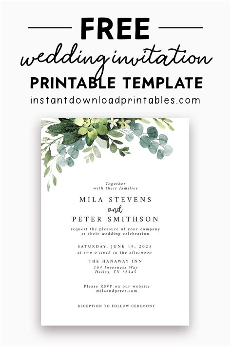 wedding printables templates