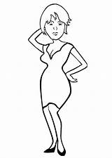 Coloring Woman Mother Dress Pages Edupics Printable sketch template