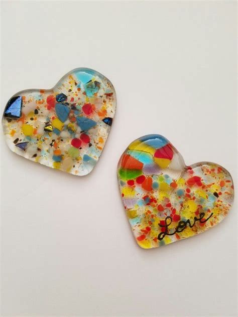 My Fused Glass Hearts Perfect Little T Token Of Love Fused Glass