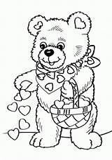 Coloring Pages Teddy Bear Bears Valentine Colouring Valentines Stencils Print Printable Outlines Sheets Book sketch template