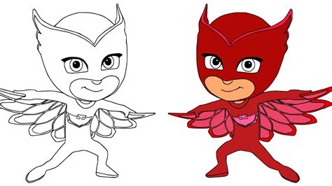 pj masks owlette coloring book pages learn colouring video fun  kids