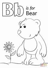 Letter Coloring Bear Pages Printable Preschool Alphabet Kids Color Worksheets Sheets Book Teddy Letters Supercoloring Print Paper Activities Animal Dot sketch template