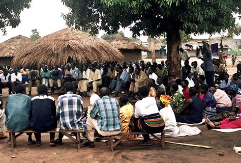 picture meeting people village uganda africa