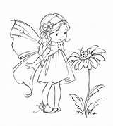 Fairy Coloring Pages Cute Colouring Color Kids Fairies Girl Drawings Girls Adult Printable Marina Fedotova Digi Sheets Stamps Clipart Drawing sketch template