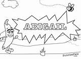 Coloring Michael Pages Print Spelling Names Abigail Color Name Getcolorings sketch template
