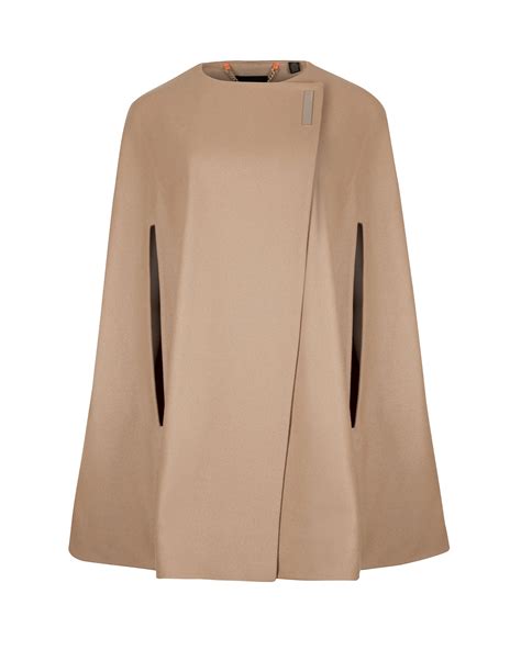 ted baker vickiye wool cape  brown taupe save  lyst