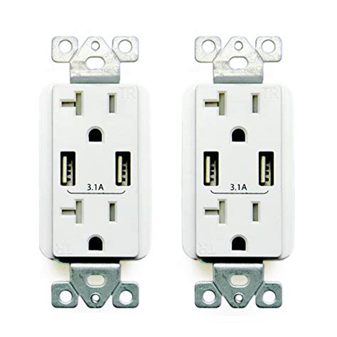 pack  usb receptacle bestten ampw duplex usb receptacle  dual usb chargers