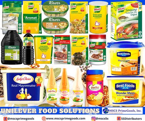 unilever food solutions products supplier  mscs primegoods