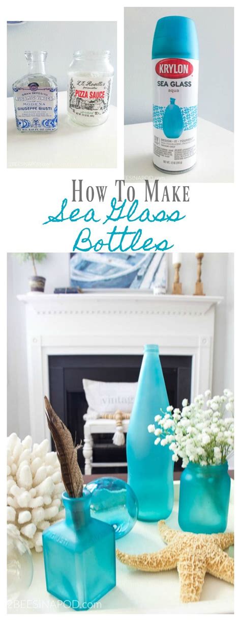 How To Make Sea Glass Bottles Thrifty Style Team 2 Bees In A Pod