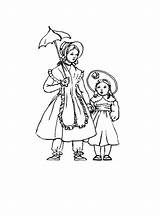 Victorian Coloring Children Pages Fashion 1850 Costume Era Girls Woman Colouring Dresses Print History Mid Girl 1860 Fashions Kids Clothes sketch template
