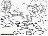 Outline Drawing Nature Scenery Landscape Kids Blank Coloring Pages Drawings Color Watercolor Beautiful Step Easy Scenes Printable Children Beginners Landscapes sketch template