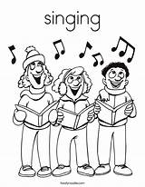Coloring Singing Singers sketch template