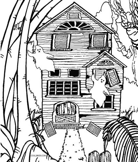 printable haunted house coloring pages  kids coolbkids
