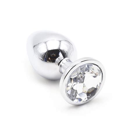 stainless steel metal multi color crystal diamond anal butt plug adult