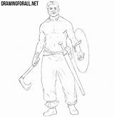 Warrior Celtic Draw Drawing Step Drawingforall sketch template