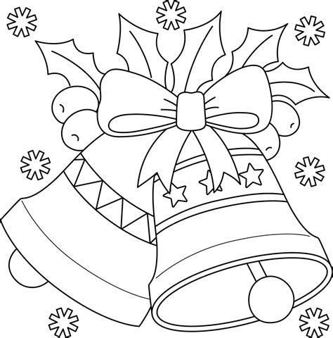 christmas bell coloring page  kids  vector art  vecteezy