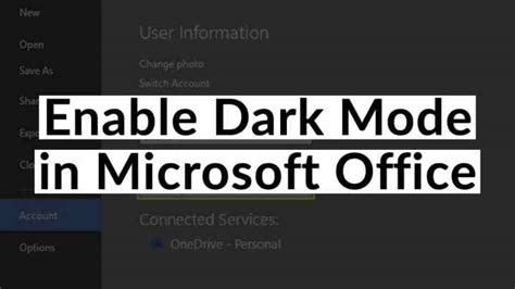 enable dark mode  microsoft office techdator