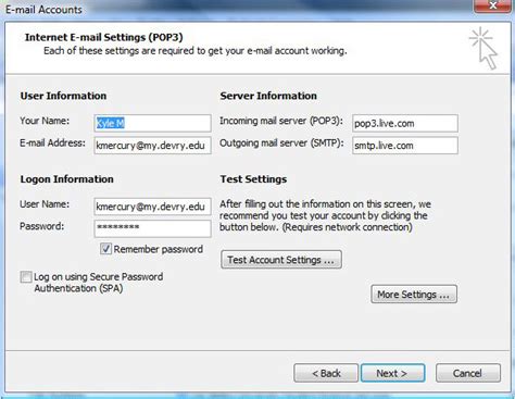 Hotmail Mobile Email Server Settings Wrocawski