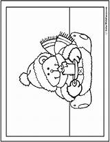 Bear Teddy Coloring Pages Cute Candle Colorwithfuzzy sketch template