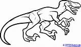 Dinosaur Velociraptor Coloring Drawing Pages Raptor Draw Line Kids Rex Cartoon Step Printable Dinosaurs Drawings Dino Dragoart Animal Easy Para sketch template