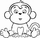 Coloring Monkey Pages Baby Cute Print sketch template