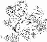 Coloring Sofia First Pages Enchancia Princess Dragon Dragons Amber Printable sketch template
