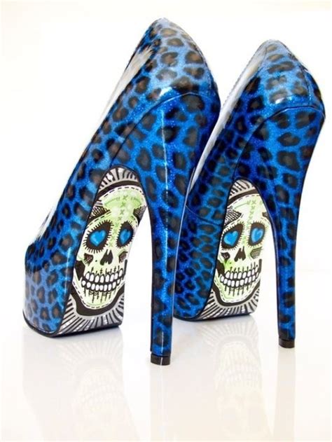 Blue Cool Dope Fashion High Heels Leopard Print
