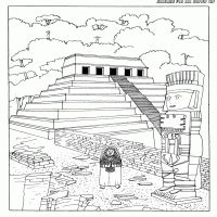 mayan pyramid coloring pages