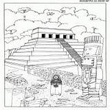 Mayan Pyramid Coloring sketch template