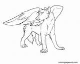 Winged Wolves sketch template
