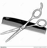 Barber Hair Scissors Tools Stylist Comb Clipart Vector Doodle Illustration Sketch Clip Clippers Style Drawing Suitable Format Web Print Shutterstock sketch template