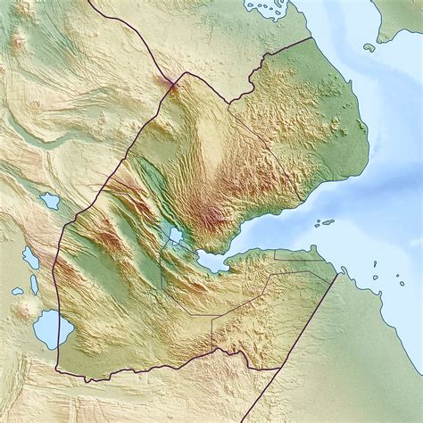 Detailed Relief Map Of Djibouti Djibouti Africa Mapsland Maps