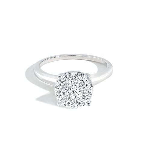 carat diamond cluster engagement ring   white gold